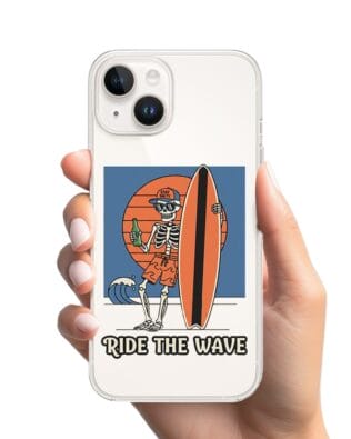 Etui do iPhone 14 przeźroczyste, silikonowe Flexi, Summer Patterns, Ride the wave