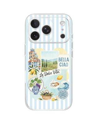 Etui do iPhone 17 Pro Max przeźroczyste, silikonowe Flexi, Italian Summer, La Dolce Vita