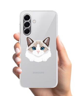 Etui do Samsung Galaxy A57 przeźroczyste, silikonowe Flexi, kot birmański