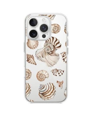 Etui do iPhone 16 Pro Max przeźroczyste, silikonowe Flexi, Summer Patterns, ozdobne muszle
