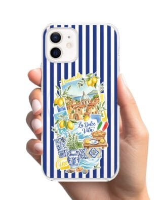 Etui do iPhone 12 Mini z MagSafe przeźroczyste, silikonowe Flexi, Italian Summer, Limoncello