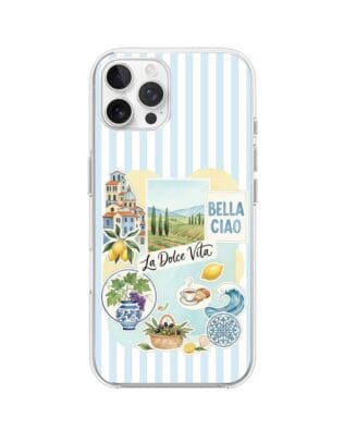 Etui do iPhone 12 Pro przeźroczyste, silikonowe Flexi, Italian Summer, La Dolce Vita