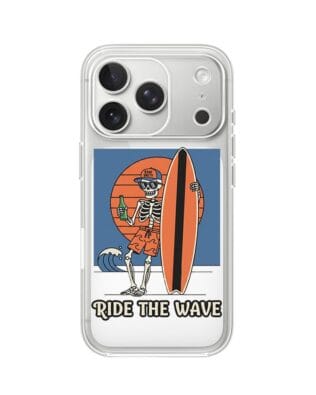 Etui do iPhone 17 Pro przeźroczyste, silikonowe Flexi, Summer Patterns, Ride the wave
