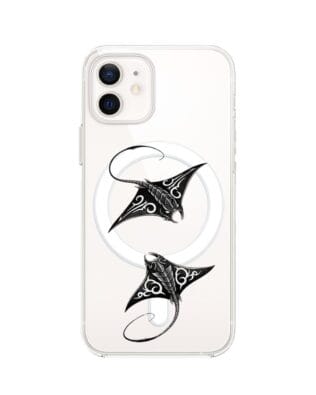 Etui do iPhone 12 Mini z MagSafe przeźroczyste, silikonowe Flexi, Summer Patterns, diabeł morski
