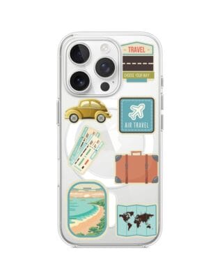 Etui do iPhone 13 Pro Max z MagSafe przeźroczyste, silikonowe Flexi, pocztowe znaczki