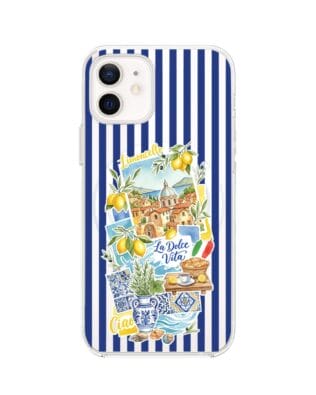Etui do iPhone 12 Mini z MagSafe przeźroczyste, silikonowe Flexi, Italian Summer, Limoncello
