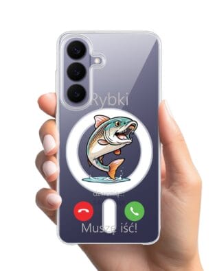 Etui do Samsung Galaxy S26 z MagSafe przeźroczyste, silikonowe Flexi, rybki dzwonią
