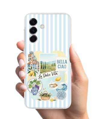 Etui do Samsung Galaxy A57 przeźroczyste, silikonowe Flexi, Italian Summer, La Dolce Vita