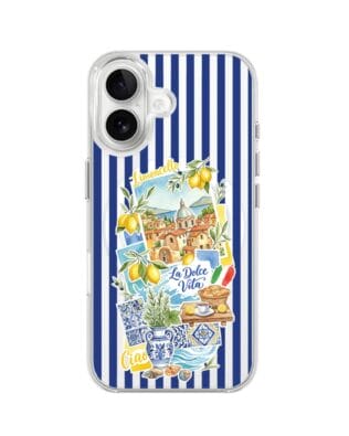 Etui do iPhone 16 Plus z MagSafe przeźroczyste, silikonowe Flexi, Italian Summer, Limoncello