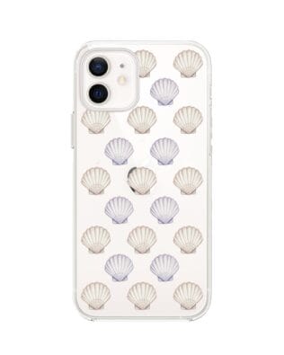 Etui do iPhone 12 Mini przeźroczyste, silikonowe Flexi, Summer Patterns, pastelowe muszelki