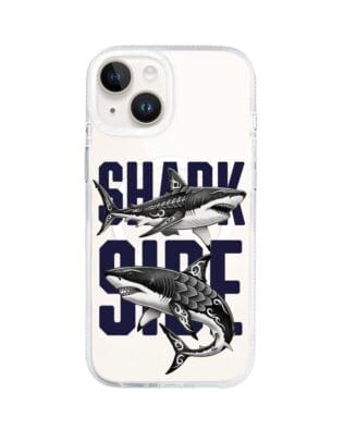 Etui do iPhone 14 z MagSafe przeźroczyste, silikonowe Flexi, Summer Patterns, Shark side