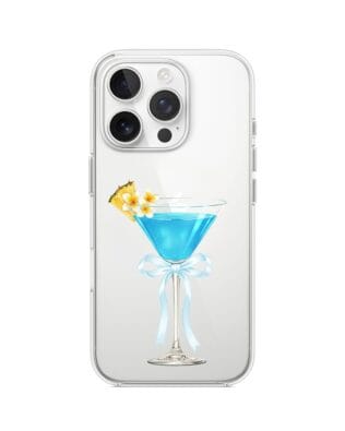 Etui do iPhone 13 Pro Max przeźroczyste, silikonowe Flexi, Paradise, Blue Hawaii