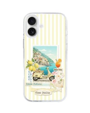 Etui do iPhone 16 z MagSafe przeźroczyste, silikonowe Flexi, Italian Summer, Ciao Italia