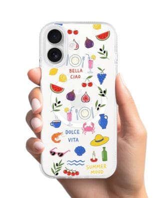 Etui do iPhone 17 z MagSafe przeźroczyste, silikonowe Flexi, Italian Summer, kolorowe wakacje