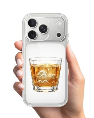 Etui do iPhone 17 Pro przeźroczyste, silikonowe Flexi, Paradise, Whiskey on the rocks
