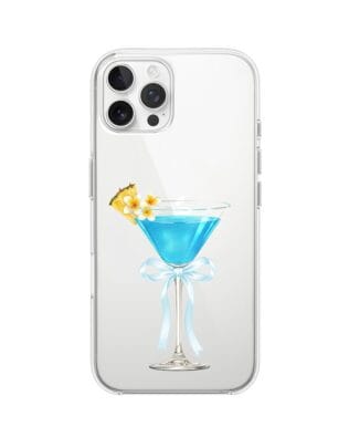 Etui do iPhone 12 Pro Max przeźroczyste, silikonowe Flexi, Paradise, Blue Hawaii