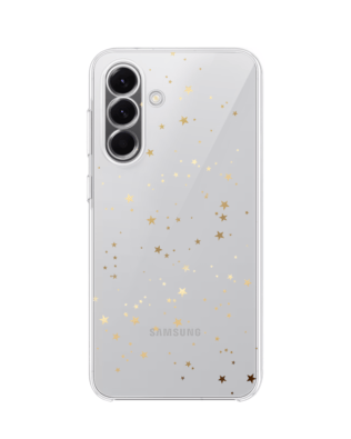 Etui do Samsung Galaxy A57 przeźroczyste, silikonowe Flexi, Złote gwiazdki