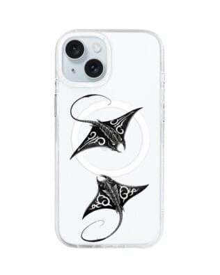 Etui do iPhone 15 z MagSafe przeźroczyste, silikonowe Flexi, Summer Patterns, diabeł morski