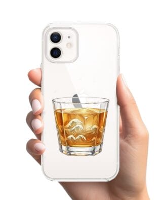 Etui do iPhone 12 przeźroczyste, silikonowe Flexi, Paradise, Whiskey on the rocks