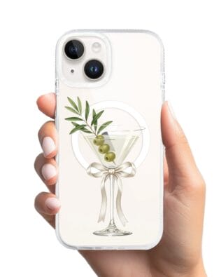 Etui do iPhone 14 z MagSafe przeźroczyste, silikonowe Flexi, Paradise, Dry Martini