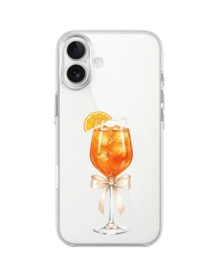 Etui do iPhone 17 przeźroczyste, silikonowe Flexi, Paradise, Aperol Spritz