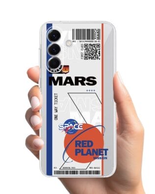 Etui do Samsung Galaxy A57 przeźroczyste, silikonowe Flexi, bilet na Mars