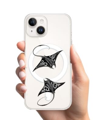 Etui do iPhone 14 Plus z MagSafe przeźroczyste, silikonowe Flexi, Summer Patterns, diabeł morski
