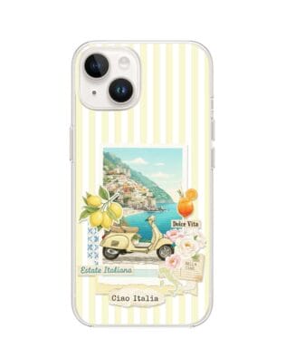 Etui do iPhone 14 Plus z MagSafe przeźroczyste, silikonowe Flexi, Italian Summer, Ciao Italia