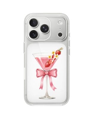 Etui do iPhone 17 Pro Max przeźroczyste, silikonowe Flexi, Paradise, Strawberry Martini