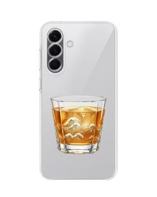 Etui do Samsung Galaxy A57 przeźroczyste, silikonowe Flexi, Paradise, Whiskey on the rocks