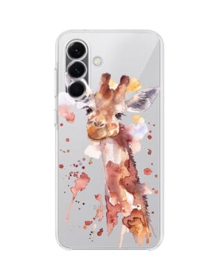 Etui do Samsung Galaxy A57 przeźroczyste, silikonowe Flexi, Akwarelowe Zoo, Żyrafa