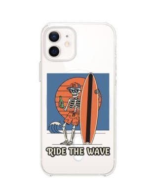 Etui do iPhone 12 z MagSafe przeźroczyste, silikonowe Flexi, Summer Patterns, Ride the wave