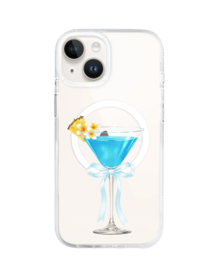 Etui do iPhone 13 z MagSafe przeźroczyste, silikonowe Flexi, Paradise, Blue Hawaii