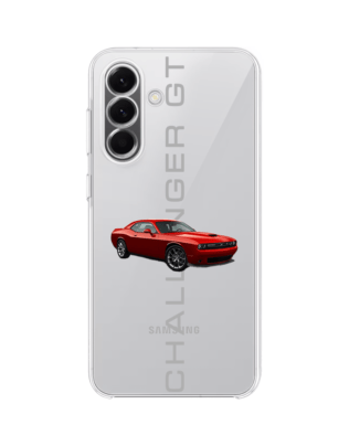 Etui do Samsung Galaxy A57 przeźroczyste, silikonowe Flexi, Szybkie Auta, czerwony Challenger GT