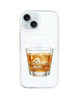 Etui do iPhone 15 z MagSafe przeźroczyste, silikonowe Flexi, Paradise, Whiskey on the rocks