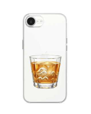 Etui do iPhone 17e przeźroczyste, silikonowe Flexi, Paradise, Whiskey on the rocks