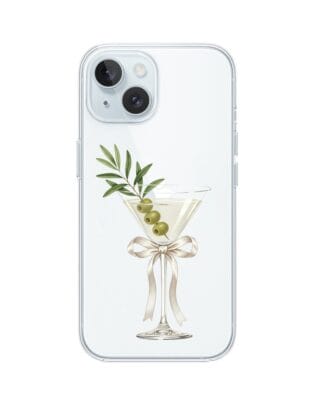 Etui do iPhone 15 Plus przeźroczyste, silikonowe Flexi, Paradise, Dry Martini