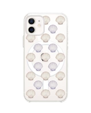 Etui do iPhone 12 z MagSafe przeźroczyste, silikonowe Flexi, Summer Patterns, pastelowe muszelki