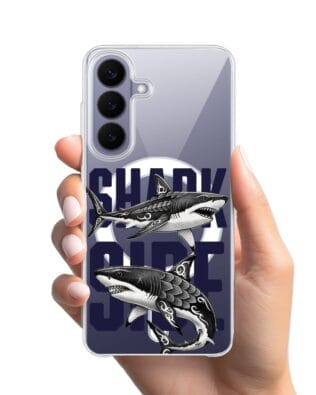 Etui do Samsung Galaxy S26 Plus z MagSafe przeźroczyste, silikonowe Flexi, Summer Patterns, Shark side