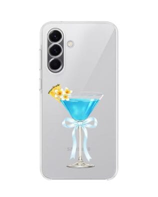 Etui do Samsung Galaxy A57 przeźroczyste, silikonowe Flexi, Paradise, Blue Hawaii