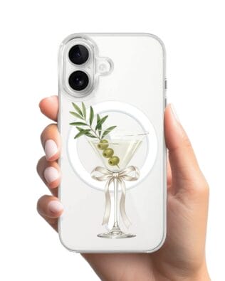Etui do iPhone 16 Plus z MagSafe przeźroczyste, silikonowe Flexi, Paradise, Dry Martini