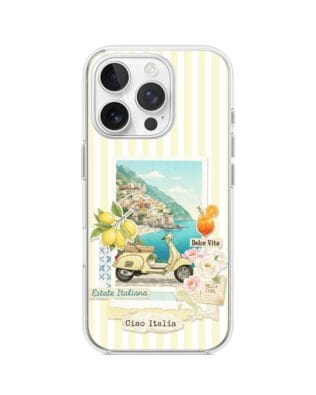 Etui do iPhone 16 Pro Max przeźroczyste, silikonowe Flexi, Italian Summer, Ciao Italia