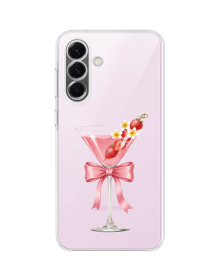Etui do Samsung Galaxy A57 przeźroczyste, silikonowe Flexi, Paradise, Strawberry Martini