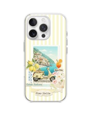 Etui do iPhone 13 Pro Max przeźroczyste, silikonowe Flexi, Italian Summer, Ciao Italia
