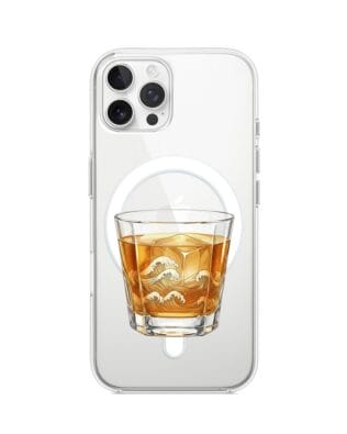 Etui do iPhone 12 Pro Max z MagSafe przeźroczyste, silikonowe Flexi, Paradise, Whiskey on the rocks