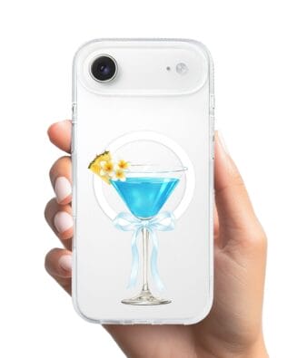 Etui do iPhone Air z MagSafe przeźroczyste, silikonowe Flexi, Paradise, Blue Hawaii