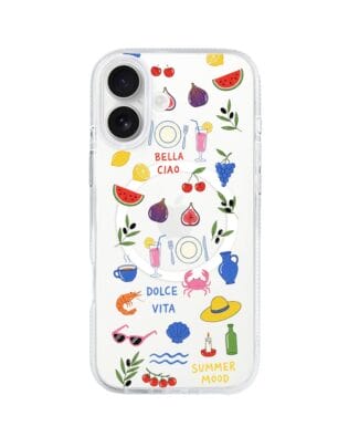 Etui do iPhone 16 z MagSafe przeźroczyste, silikonowe Flexi, Italian Summer, kolorowe wakacje
