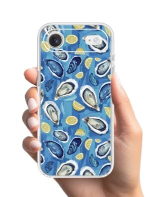 Etui do iPhone Air przeźroczyste, silikonowe Flexi, Summer Patterns, ostrygi z cytrynką