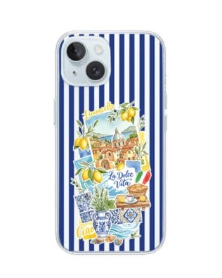 Etui do iPhone 15 Plus przeźroczyste, silikonowe Flexi, Italian Summer, Limoncello