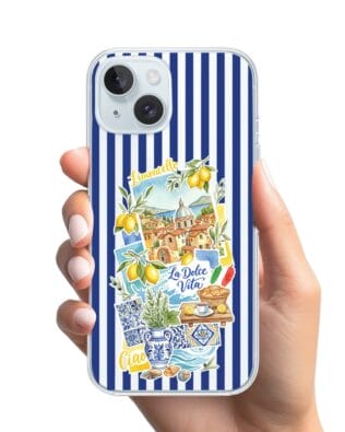 Etui do iPhone 15 Plus przeźroczyste, silikonowe Flexi, Italian Summer, Limoncello